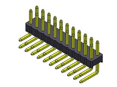TIPO de ángulo recto de la fila dual de Pin Header Connector 2.00m m - 2 *2 PIN To 2*40PIN H=2.00MM