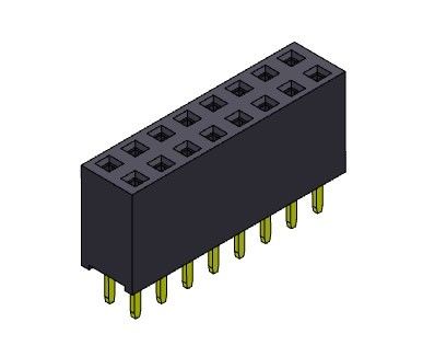 TIPO dual femenino de la inmersión de la fila del conector 2.54m m del jefe - 2 *2 PIN To 2*40PIN H=8.50mm