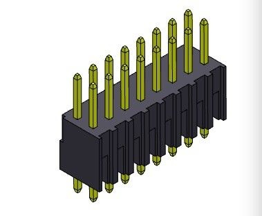 TIPO dual de la INMERSIÓN de la fila de Pin Header Connector 2.54m m - 2 *2 PIN To 2*40PIN H=7.40MM