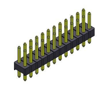 TIPO dual de la INMERSIÓN de la fila de Pin Header Connector 2.54m m - 2 *2 PIN To 2*40PIN H=2.54MM