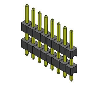 TIPO 1 recto *2 PIN To 1*40PIN de la fila dual de Pin Header Connector 2.54m m
