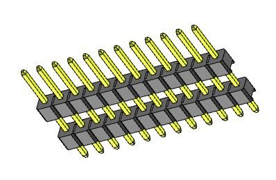 TIPO 1 recto *2 PIN To 1*40PIN de la fila dual de Pin Header Connector 2.54m m