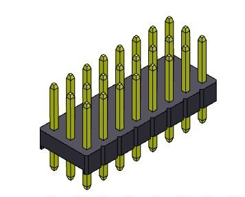 TIPO triple 3*2 PIN To 3*40PIN H=2.54MM de la INMERSIÓN de la fila de Pin Header Connector 2.54m m