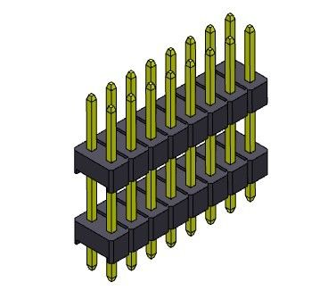 TIPO dual de la INMERSIÓN de la fila de Pin Header 1000MΩ 2.54m m - 2 *2 PIN To 2*40PIN H=2.54MM