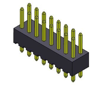 TIPO dual de la INMERSIÓN de la fila de Pin Header Connector 2.54m m - 2 *2 PIN To 2*40PIN H=4.3MM
