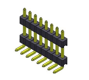 TIPO 1 YA MONTADO *2 PIN To 1*40PIN H=2.54MM de la fila dual de Pin Header Connector 2.54m m