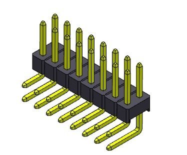 TIPO YA MONTADO de la sola fila de Pin Header Connector 2.54m m - 2 *2 PIN To 2*40PIN H=2.54MM