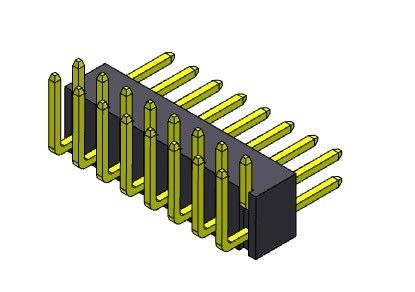 TIPO YA MONTADO de la sola fila de Pin Header Connector 2.54m m - 2 *2 PIN To 2*40PIN H=4.30MM