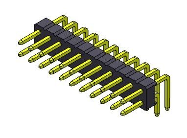 TIPO de ángulo recto de la fila dual de Pin Header Connector 2.00m m - 2 *2 PIN To 2*40PIN H=2.00MM