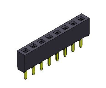 TIPO 1 femenino *2 PIN To 1*40PIN H=5.00mm de la inmersión de la fila del conector 2.54m m del jefe solo