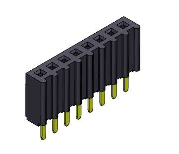 TIPO 1 femenino *2 PIN To 1*40PIN H=8.50mm de la inmersión de la fila del conector 2.54m m del jefe solo