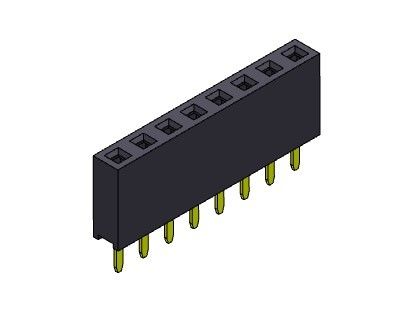 TIPO 1 femenino *2 PIN To 1*40PIN H=7.10mm de la inmersión de la fila del conector 2.54m m del jefe solo