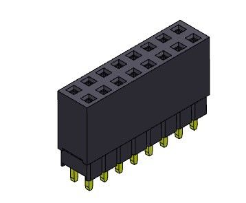 Tipo elevado fila dual femenina del ajuste de prensa del conector 2.54m m del jefe - 2 *2 PIN To 2*40PIN