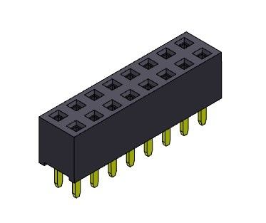 TIPO dual femenino de la inmersión de la fila del conector 2.54m m del jefe - 2 *2 PIN To 2*40PIN H=5.65mm