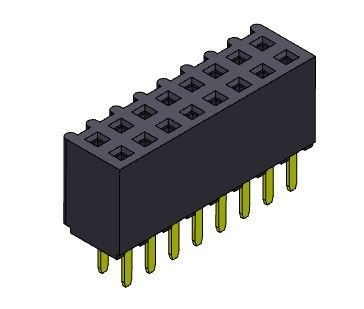 TIPO dual femenino de la inmersión de la fila del conector 2.54m m del jefe - 2 *2 PIN To 2*40PIN H=8.50mm