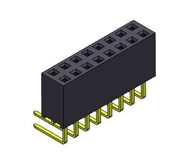 La inmersión YA MONTADA MECANOGRAFÍA a echada de 2,54 milímetros el jefe femenino 1*2 PIN To 1*40PIN H=8.50mm