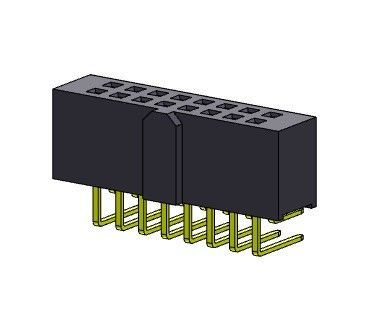 TIPO YA MONTADO Pin Connector femenino de la fila dual 2,54 milímetros 2*2 PIN To 2*40PIN H=8.50mm