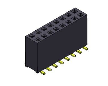 TIPO dual femenino de SMT de la fila del conector 2.54m m del jefe - 2 *2 PIN To 2*40PIN H=11.00mm