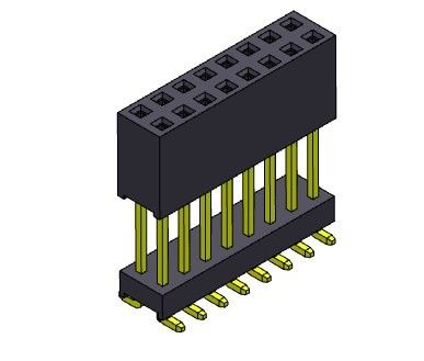 Tipo elevado fila dual femenina de SMT del ajuste de prensa del conector 2.54m m del jefe - 2 *3 PIN To 2*40PIN