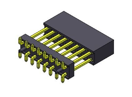 Tipo elevado fila dual femenina de SMT del ajuste de prensa del conector 2.54m m del jefe - 2 *3 PIN To 2*40PIN