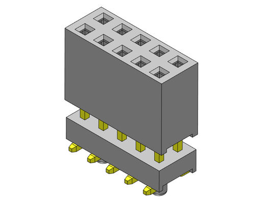 Tipo elevado fila dual femenina de SMT del ajuste de prensa del conector 2.54m m del jefe - 2 *3 PIN To 2*40PIN