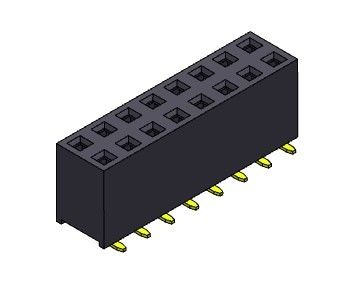 TIPO dual femenino de SMT de la fila del conector 2.54m m del jefe - 2 *2 PIN To 2*40PIN H=7.10mm