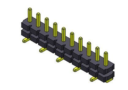 TIPO 1 recto *2 PIN To 1*20PIN de SMT de la sola pila de la fila de Pin Header Connector 5.08m m