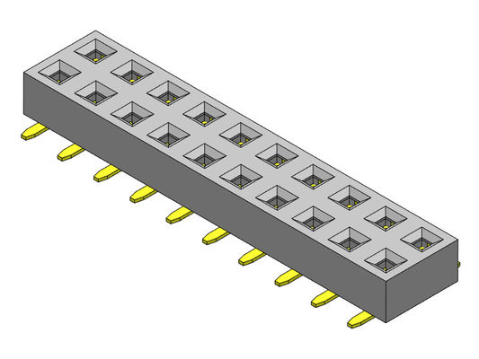 La fila dual SMT MECANOGRAFÍA a 2,54 el jefe femenino 2*2 PIN To 2*40PIN H=2.00mm