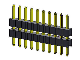Solo TIPO 1 *2 PIN To 1*40PIN H=2.00MM de la INMERSIÓN de la pila de la fila de Pin Header Connector 2.00m m