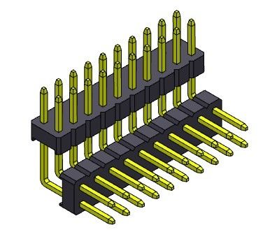 TIPO YA MONTADO de la pila dual de la fila de Pin Header Connector 2.00m m - 2 *2 PIN To 2*40PIN