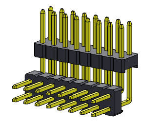 TIPO YA MONTADO de la pila dual de la fila de Pin Header Connector 2.00m m - 2 *2 PIN To 2*40PIN