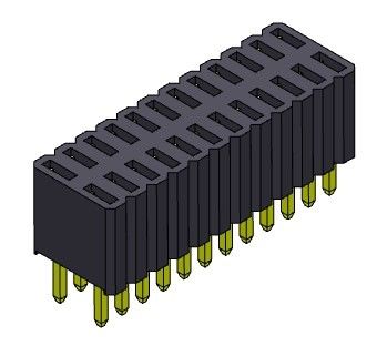Tipo recto del jefe de la fila dual femenina del conector 1.27m m - 2 *3 PIN To 2*50PIN H=4.60mm