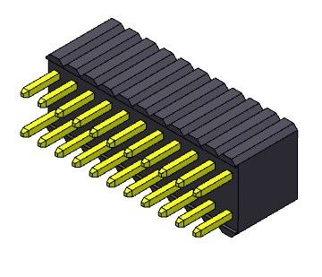 Tipo recto del jefe de la fila dual femenina del conector 1.27m m - 2 *3 PIN To 2*50PIN H=4.60mm