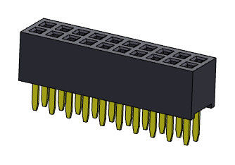Tipo recto del jefe de la fila dual femenina del conector 1.27m m - 2 *3 PIN To 2*40PIN H=4.40mm