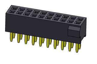 Tipo recto del jefe de la fila dual femenina del conector 1.27m m con el topetón 2*3 PIN To 2*40PIN H=3.40mm