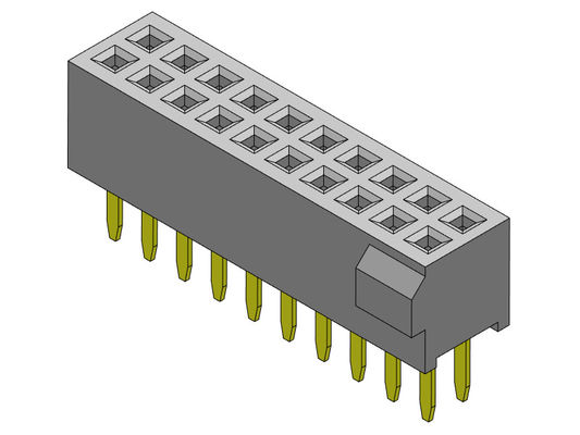 Tipo recto del jefe de la fila dual femenina del conector 1.27m m con el topetón 2*3 PIN To 2*40PIN H=3.40mm