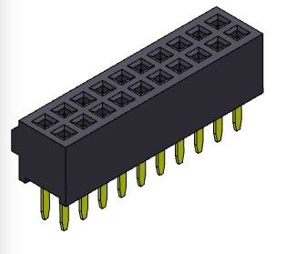 Tipo recto del jefe de la fila dual femenina del conector 1.27m m con el topetón 2*3 PIN To 2*40PIN H=3.40mm