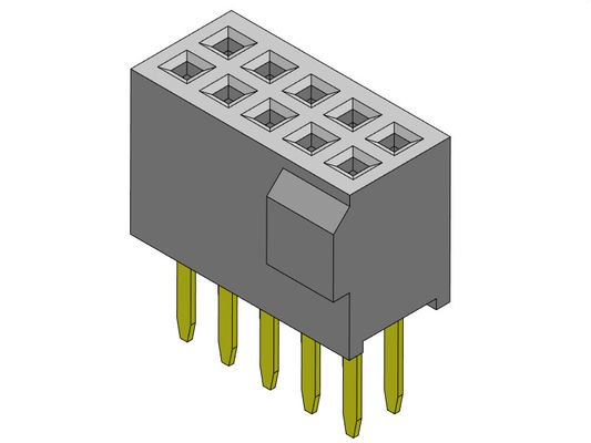 Tipo recto del jefe de la fila dual femenina del conector 1.27m m con el topetón 2*3 PIN To 2*50PIN H=4.40mm