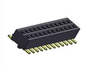 Fila dual femenina del conector 1.27m m del jefe con el tipo 1 *3 PIN To 1*40PIN H=2.00mm de SMT de las clavijas