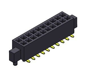 Fila dual femenina del conector 1.27m m del jefe con el tipo de SMT de las clavijas - 2 *3 PIN To 2*50PIN H=3.40mm