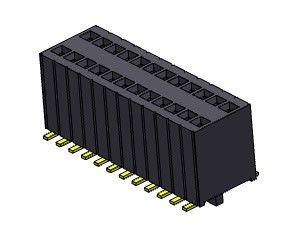 Fila dual femenina del conector 1.27m m del jefe con el tipo de SMT de las clavijas - 2 *3 PIN To 2*50PIN H=5.75mm