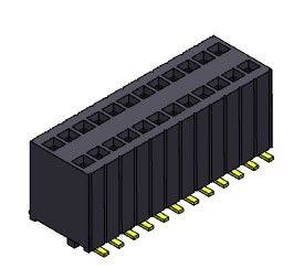Fila dual femenina del conector 1.27m m del jefe con el tipo de SMT de las clavijas - 2 *3 PIN To 2*50PIN H=5.75mm