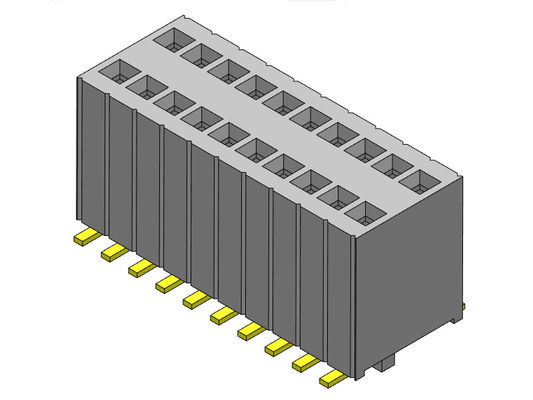 Fila dual femenina del conector 1.27m m del jefe con el tipo de SMT de las clavijas - 2 *3 PIN To 2*50PIN H=5.75mm