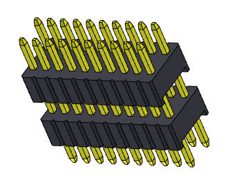 Tipo recto 1.27*2.54m m 2*2 PIN To 1*40PIN SQ0.46mm de la pila dual de la fila de Pin Header Connector 1.27m m Serise