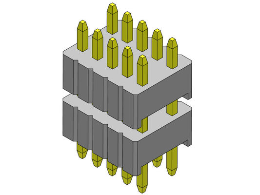 Tipo recto 1.27*2.54m m 2*2 PIN To 1*40PIN SQ0.46mm de la pila dual de la fila de Pin Header Connector 1.27m m Serise