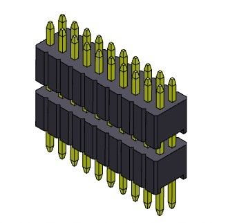 Tipo recto de la pila dual de la fila de Pin Header Connector 1.27m m Serise - 2 *2 PIN To 2*50PIN SQ0.40mm