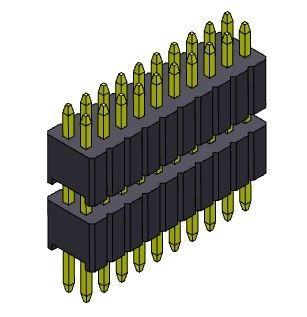 Tipo recto de la pila dual de la fila de Pin Header Connector 1.27m m Serise - 2 *2 PIN To 2*50PIN SQ0.40mm