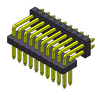 1.27m m Pin Header Connector Dual Row femenino 2*2 PIN To 2*50PIN SQ0.40mm