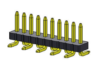 Solo tipo 1 *2 PIN To 1*40PIN de Pin Headers Connectors Straight SMT de la fila