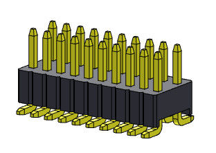 Tipo fila Pin Header de SMT del doble 1.27*2.54m m 2*2 PIN To 2*50PIN SQ0.46mm